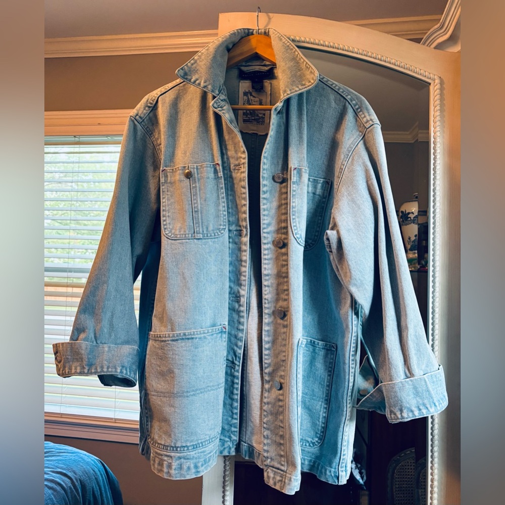 Women’s Vintage Lauren Ralph Lauren Light Blue Denim Chore Jacket size small